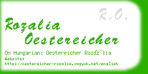 rozalia oestereicher business card